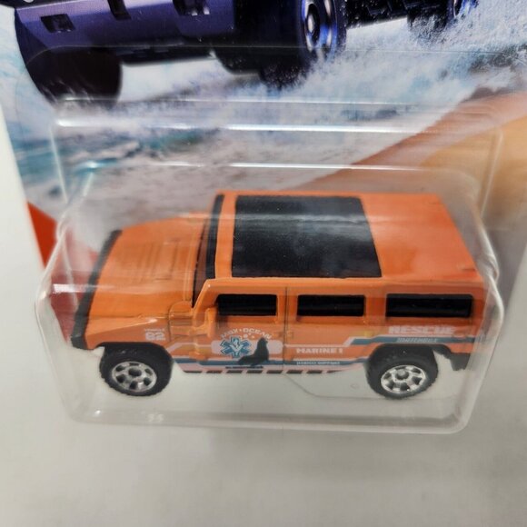2019 Matchbox Hummer H2 SUV Concept MBX Coastal 89/100 Orange Marine Rescue (hw - Picture 3 of 8